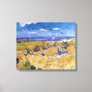 Vincent van Gogh - Vetehögar med skördare Canvastryck