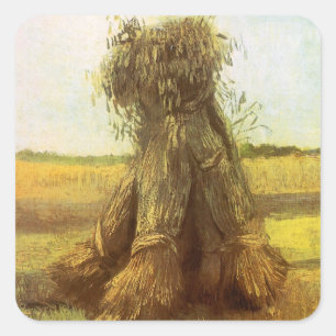 Vincent van Gogh - Veteskörd Fyrkantigt Klistermärke