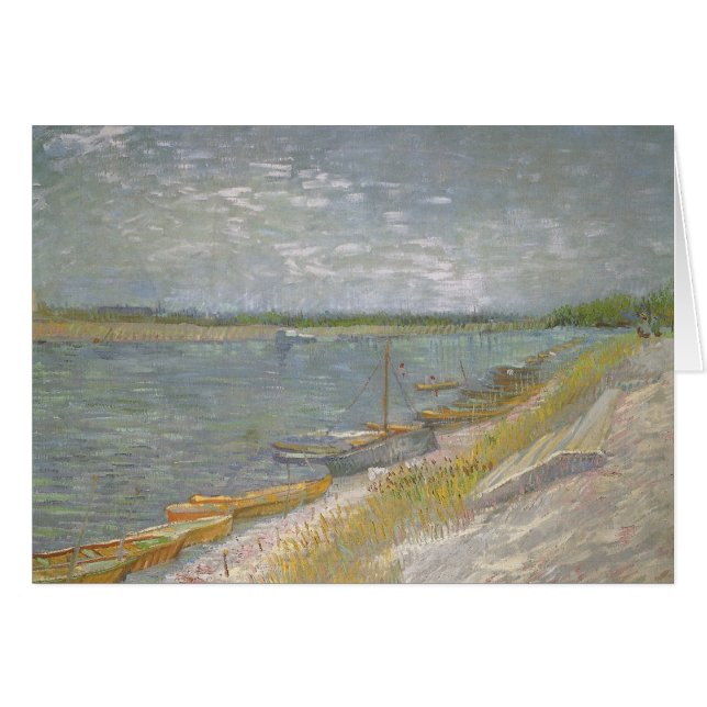 Vincent van Gogh - View of a River Boats Hälsningskort (Framsidan Horizontal)