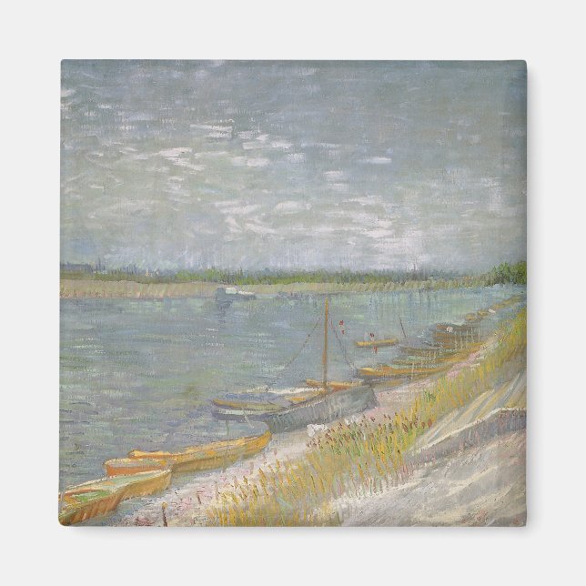 Vincent van Gogh - View of a River Boats Magnet (Framsidan)