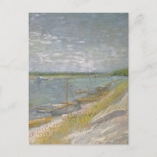 Vincent van Gogh - View of a River Boats Vykort