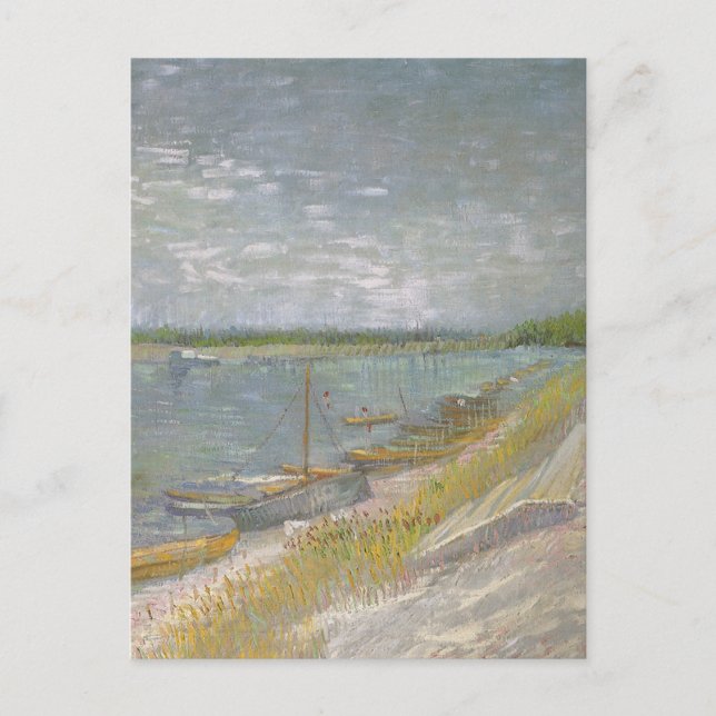 Vincent van Gogh - View of a River Boats Vykort (Framsida)
