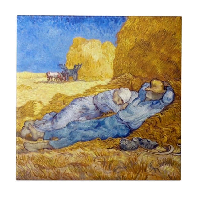 Vincent Van Gogh - Vila vid middagstid efter arbet Kakelplatta (Framsidan)
