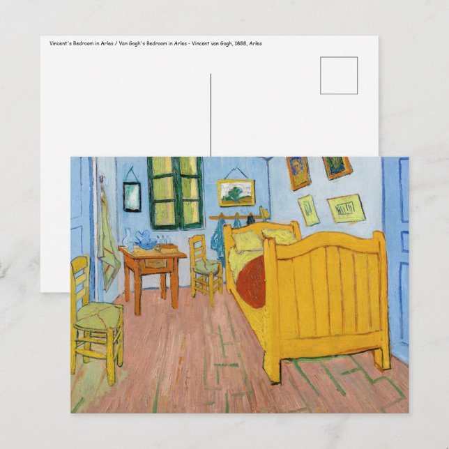 Vincent Van Gogh - Vincent Bedroom i Arles Vykort (Fram/baksida)