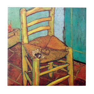 Vincent Van Gogh - Vincents stol med pipa Kakelplatta