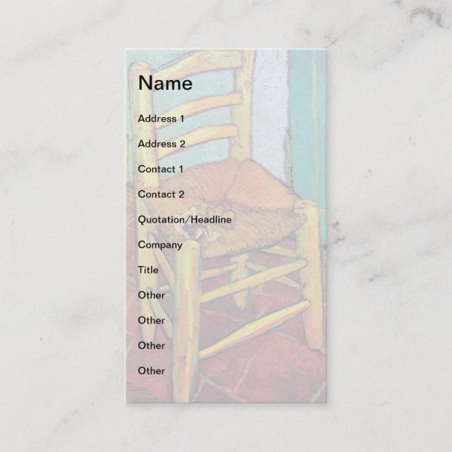 Vincent Van Gogh - Vincents stol med pipa Visitkort (Framsida)