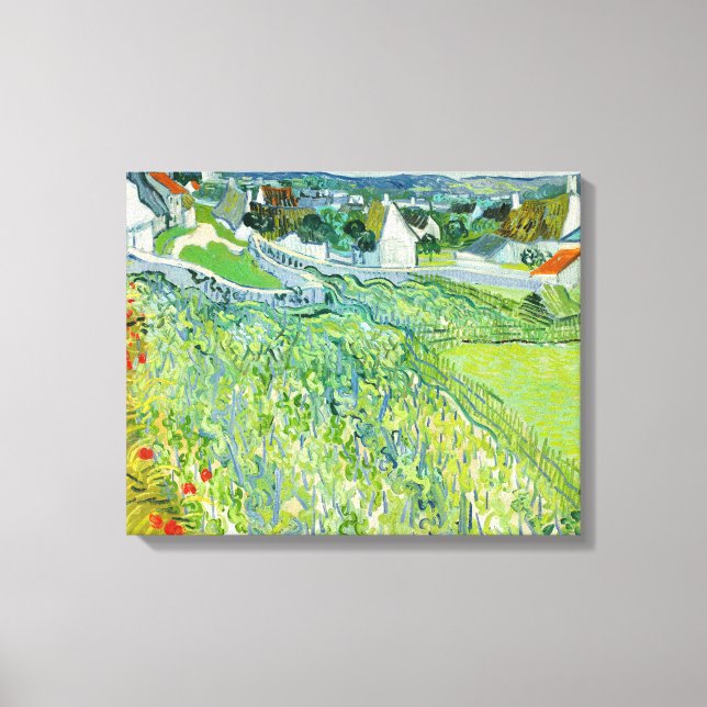 Vincent van Gogh - Vingårdar vid Auvers Canvastryck (Framsida)