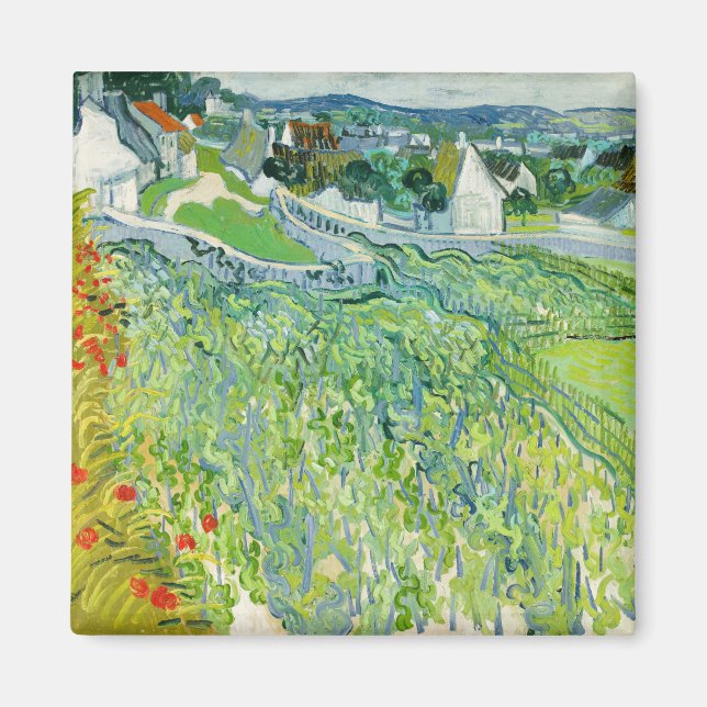 Vincent van Gogh - Vingårdar vid Auvers Magnet (Framsidan)
