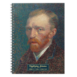 Vincent Van Gogh Vintage Art Guld Monogram Sketch Anteckningsbok