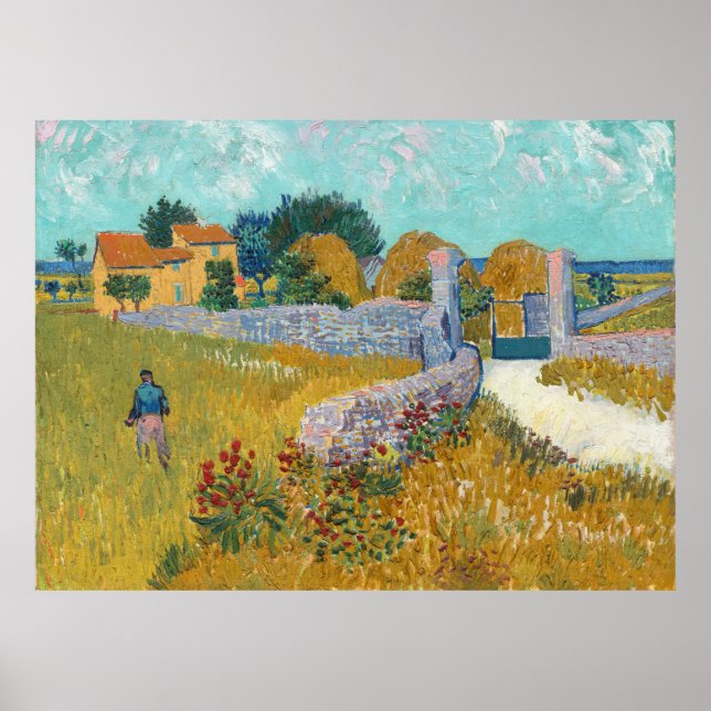 Vincent Van Gogh Vintage Farmhouse i Provence Poster (Framsidan)