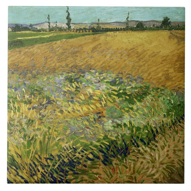 Vincent Van Gogh Vintage Wheatfield Kakelplatta (Framsidan)