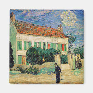 Vincent Van Gogh Vita hus på natten, 1890 Magnet