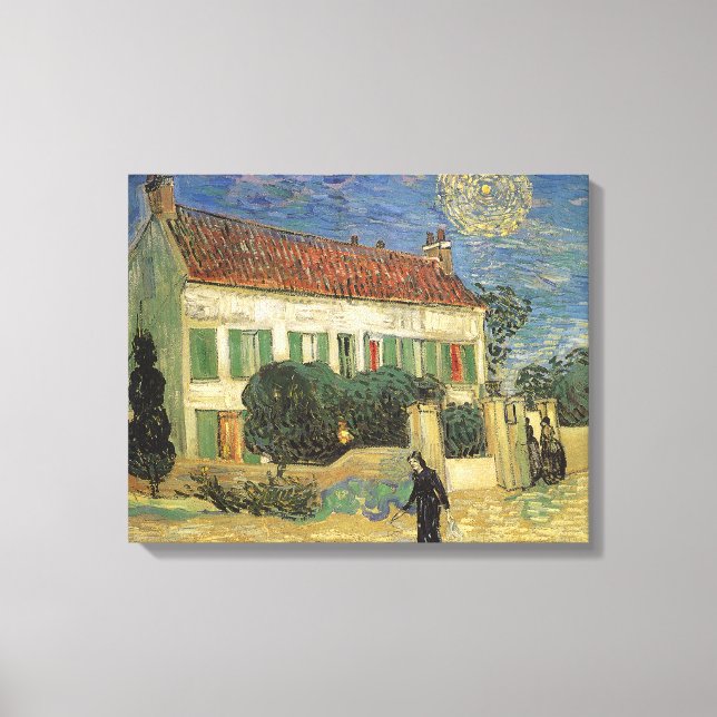 Vincent van Gogh - Vita huset i natt Canvastryck (Framsida)