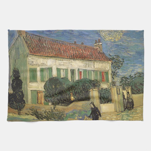Vincent van Gogh - Vita huset i natt Kökshandduk (Horisontell)