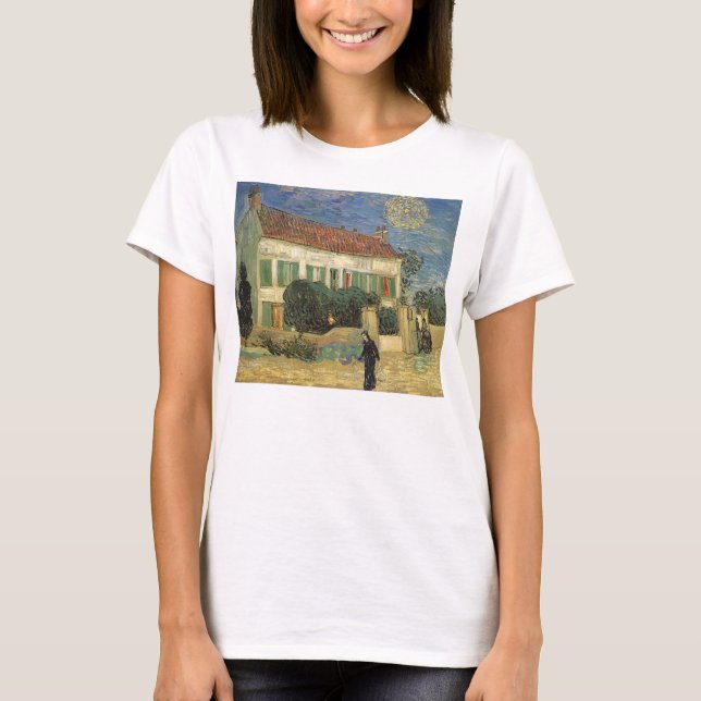 Vincent van Gogh - Vita huset i natt Tee Shirt (Framsida)