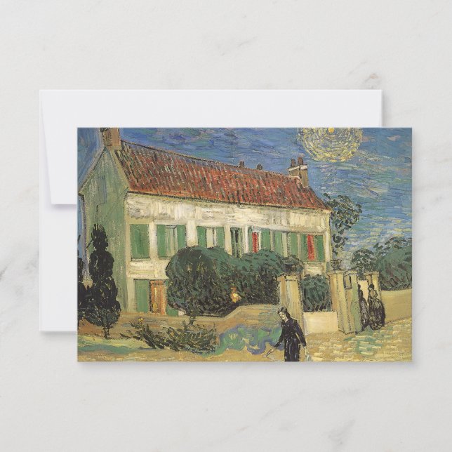 Vincent van Gogh - Vita huset om natten Inbjudningar (Framsida)