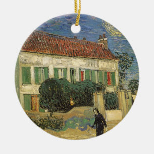 Vincent van Gogh - Vita huset om natten Julgransprydnad Keramik