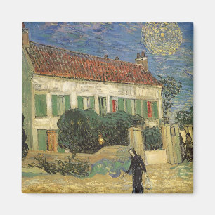 Vincent van Gogh - Vita huset om natten Magnet