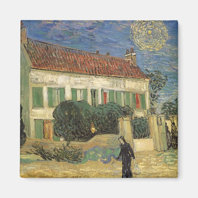 Vincent van Gogh - Vita huset om natten Magnet (Framsidan)