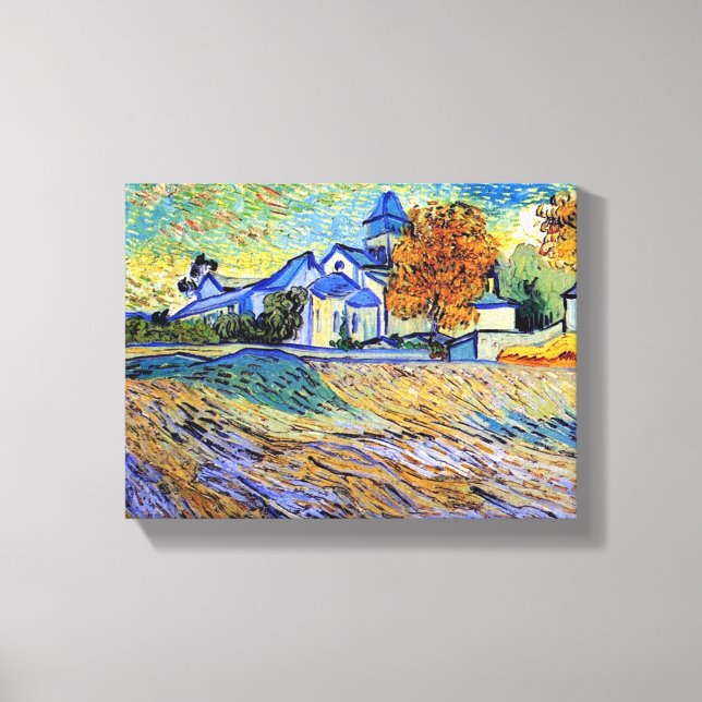 Vincent Van Gogh - Vy över asyl och kapell Canvastryck (Framsida)