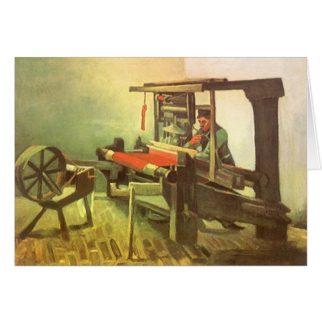 Vincent van Gogh Weaver Facing Lämnat Spinning Whe Hälsningskort (Framsidan Horizontal)