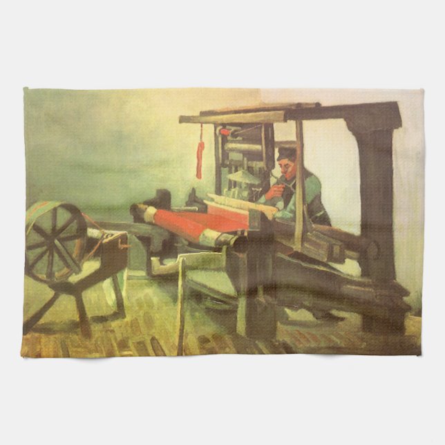 Vincent van Gogh Weaver Facing Lämnat Spinning Whe Kökshandduk (Horisontell)