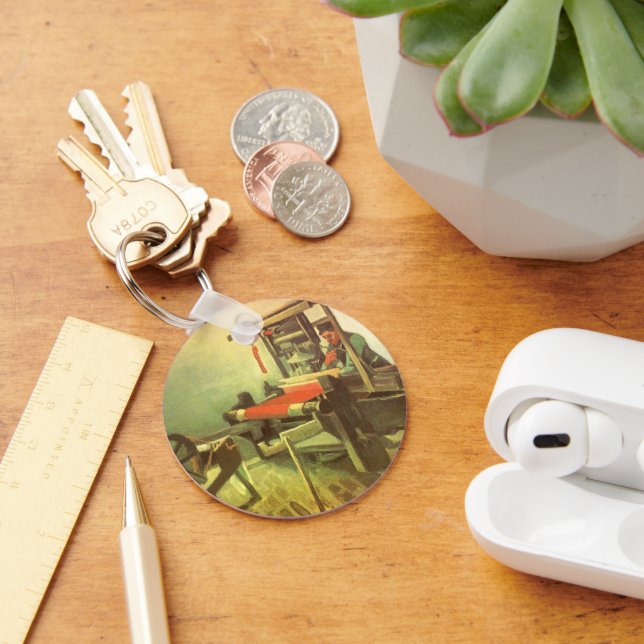 Vincent van Gogh Weaver Facing Lämnat Spinning Whe Nyckelring (Skrivbord)