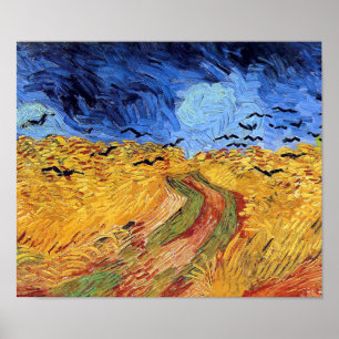 Vincent Van Gogh - Wheat Fält med Black Kråka Poster