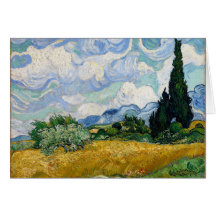 Vincent Van Gogh Wheat Fält med Cypresses Art