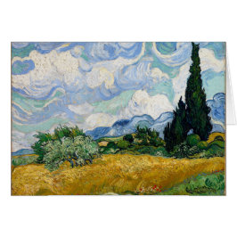 Vincent Van Gogh Wheat Fält med Cypresses Art Hälsningskort