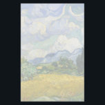 Vincent Van Gogh Wheat Fält med Cypresses Brevpapper<br><div class="desc">Snygg teckning från 1889 av den berömd målaren Vincent Van Gogh,  en av mina favoritkonstnärer från den imponerande tiden. Detta imponerande landskap med stillastående pappra egenskaper har höga gröntar som ställs mot söt som snurrar över ett vete-fält.</div>
