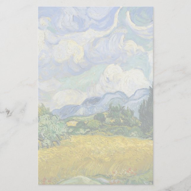 Vincent Van Gogh Wheat Fält med Cypresses Brevpapper (Framsida)