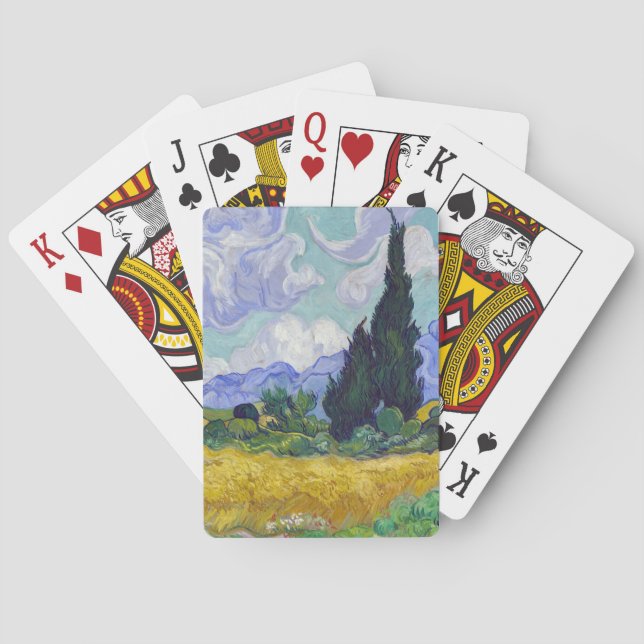 Vincent Van Gogh - Wheat Fält med Cypresses Casinokort (Baksidan)