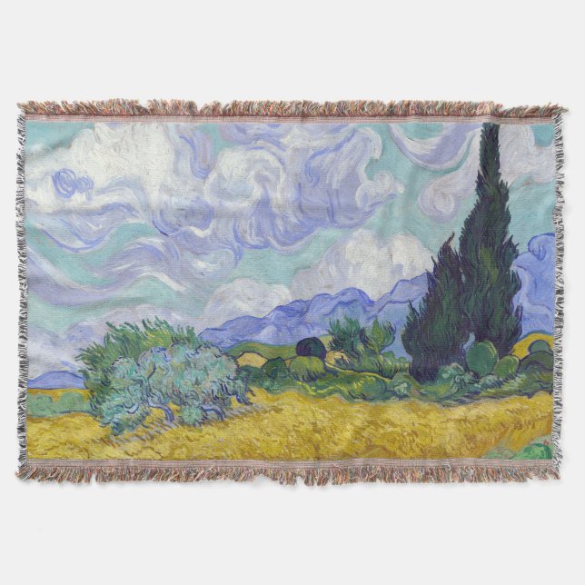 Vincent Van Gogh - Wheat Fält med Cypresses Filt (Framsidan)