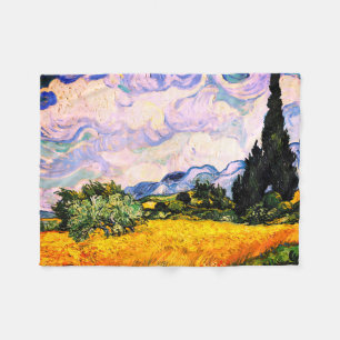 Vincent Van Gogh Wheat Fält med Cypresses Fleecefilt