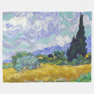 Vincent Van Gogh - Wheat Fält med Cypresses Fleecefilt