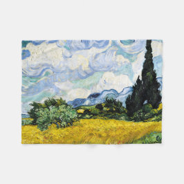Vincent Van Gogh Wheat Fält med Cypresses Fleecefilt