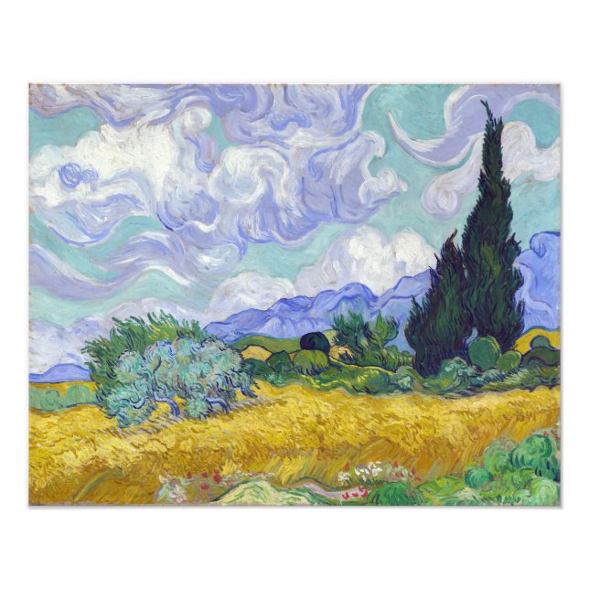 Vincent Van Gogh - Wheat Fält med Cypresses Fototryck (Framsidan)
