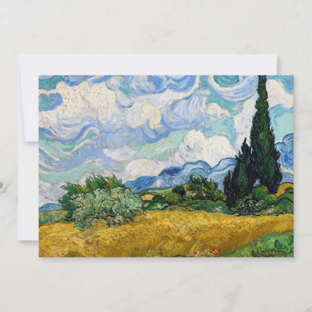 Vincent Van Gogh - Wheat Fält med Cypresses Inbjudningar (Framsida)