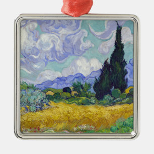 Vincent Van Gogh - Wheat Fält med Cypresses Julgransprydnad Metall