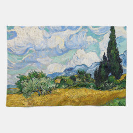Vincent Van Gogh - Wheat Fält med Cypresses Kökshandduk
