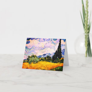 Vincent Van Gogh Wheat Fält med Cypresses Kort