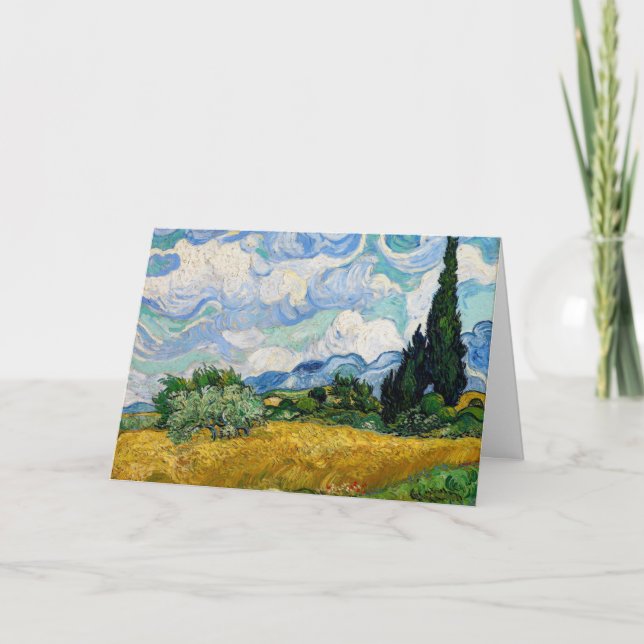 Vincent Van Gogh - Wheat Fält med Cypresses Kort (Framsida)