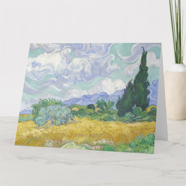 Vincent Van Gogh, Wheat Fält med Cypresses Kort (Framsida)