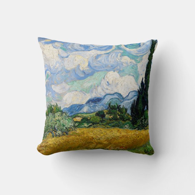 Vincent Van Gogh - Wheat Fält med Cypresses Kudde (Framsida)
