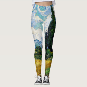 Vincent Van Gogh - Wheat Fält med Cypresses Leggings