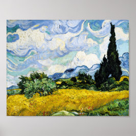 Vincent Van Gogh Wheat Fält med Cypresses Poster