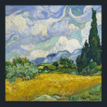 Vincent Van Gogh Wheat Fält med Cypresses Poster<br><div class="desc">Snygg teckning från 1889 av den berömd målaren Vincent Van Gogh,  en av mina favoritkonstnärer från den imponerande tiden. Den här imponerande landskapskonsten har höga cypressar i grönten som ställs mot söt som snurrar moln över ett vete fält.</div>