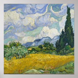 Vincent Van Gogh Wheat Fält med Cypresses Poster