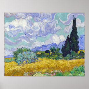 Vincent Van Gogh - Wheat Fält med Cypresses Poster